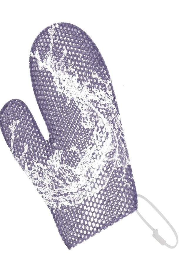 etspolt Exfoliating Glove Bath Mitt -Exfoliating Gloves for Shower, Body Scrubber for Deep Cleansing, Quick Drying Bath Gloves (Purple) - Image 1